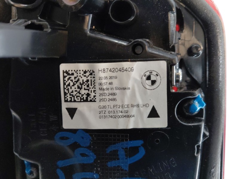 Recambio de piloto trasero derecho interior para bmw serie 3 berlina (g20) sport referencia OEM IAM   