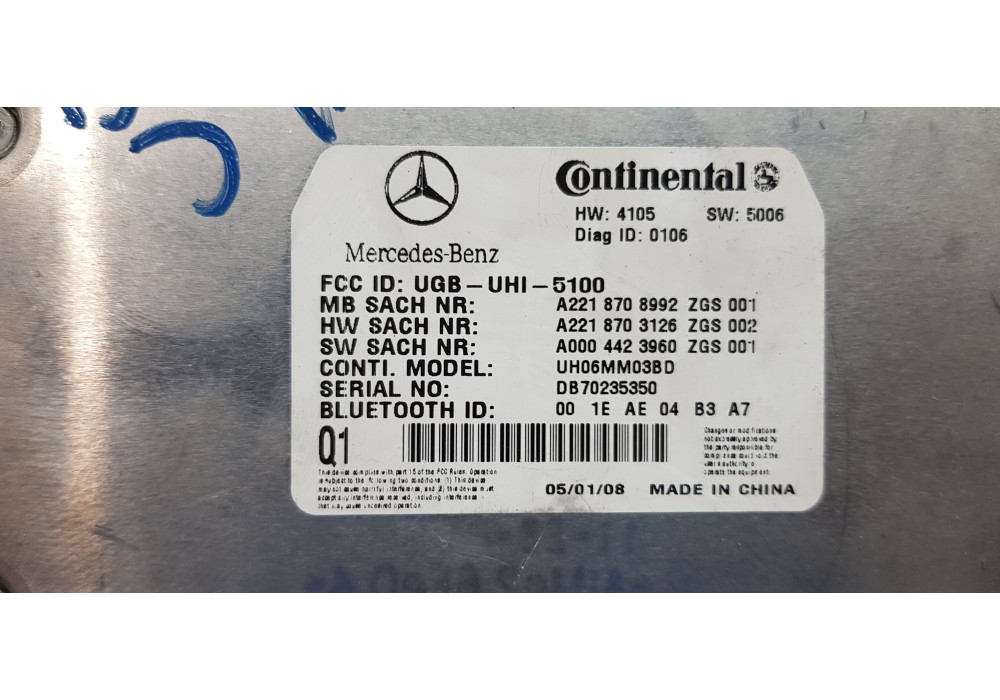 Recambio de modulo electronico para mercedes clase s (w221) berlina 320 / 350 cdi (221.022) referencia OEM IAM A2218708992  