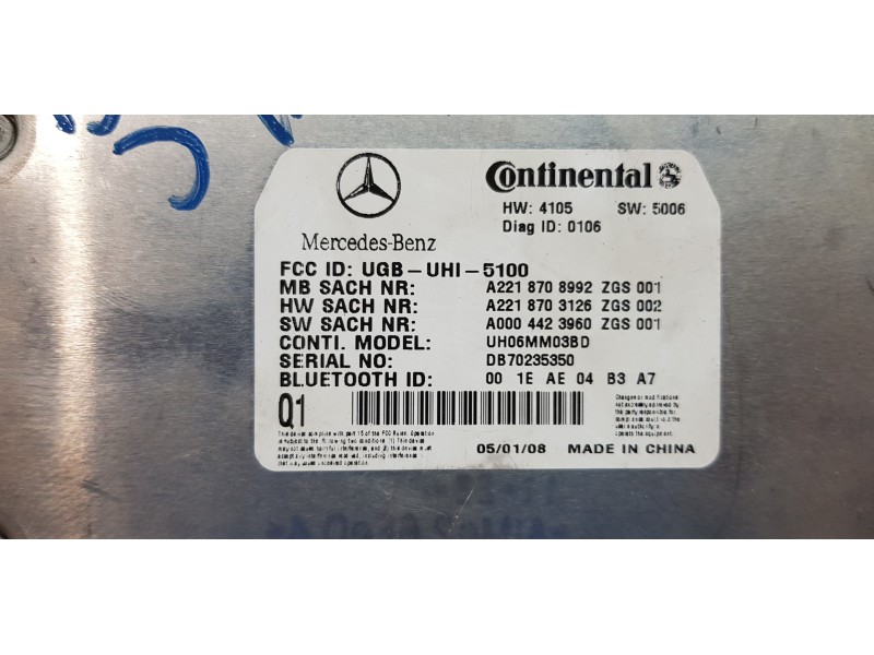 Recambio de modulo electronico para mercedes clase s (w221) berlina 320 / 350 cdi (221.022) referencia OEM IAM A2218708992  