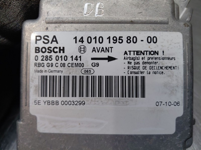 Recambio de centralita airbag para fiat scudo furgoneta (270_, 272_) 2.0 d multijet referencia OEM IAM 1401019580 0285010141 