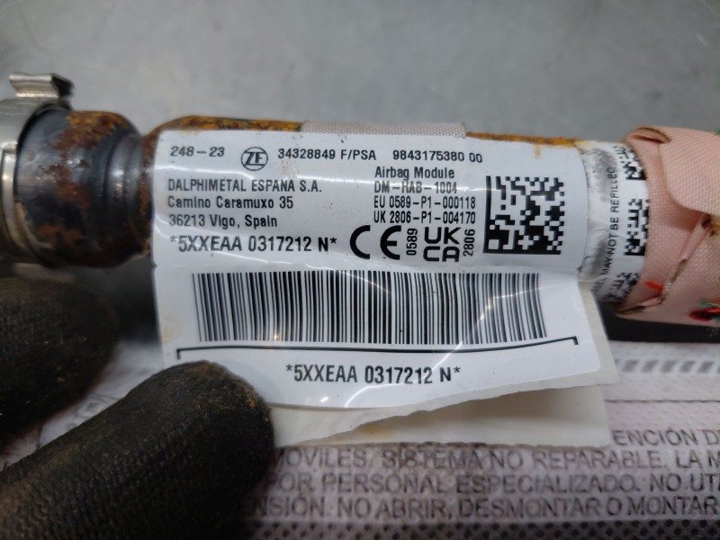 Recambio de airbag cortina delantero derecho para opel mokka edition referencia OEM IAM 9843175380  