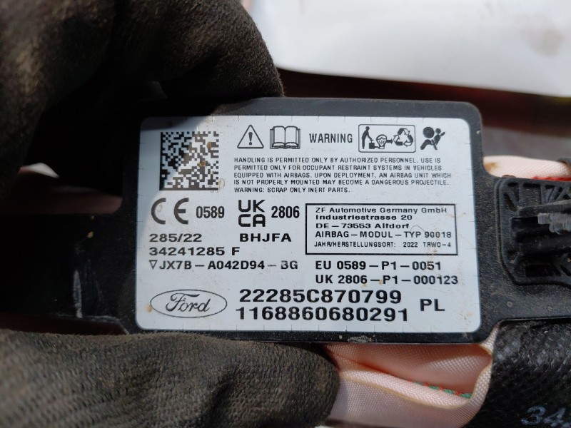 Recambio de airbag cortina delantero derecho para ford focus active referencia OEM IAM 2474204  