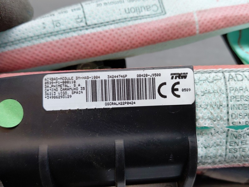 Recambio de airbag cortina delantero derecho para hyundai kona hybrid referencia OEM IAM 80420J9500  