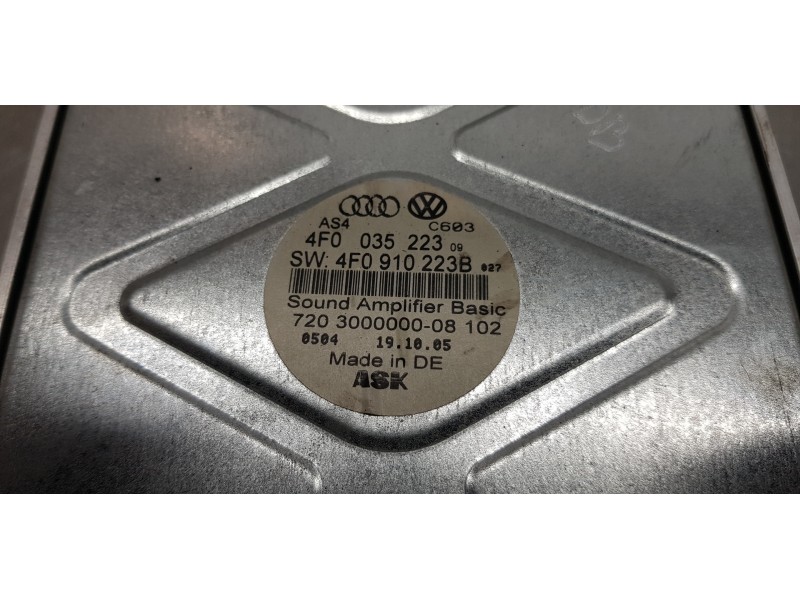 Recambio de sistema audio / radio cd para audi a6 berlina (4f2) 2.0 tdi referencia OEM IAM 4F0035223   Recambio de sistema audio / radio cd para audi a6 berlina (4f2) 2.0 tdi referencia OEM IAM 4F0035223
