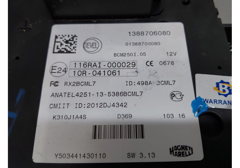 Recambio de caja reles / fusibles para citroën jumper iii furgoneta 2.2 hdi 130 referencia OEM IAM   