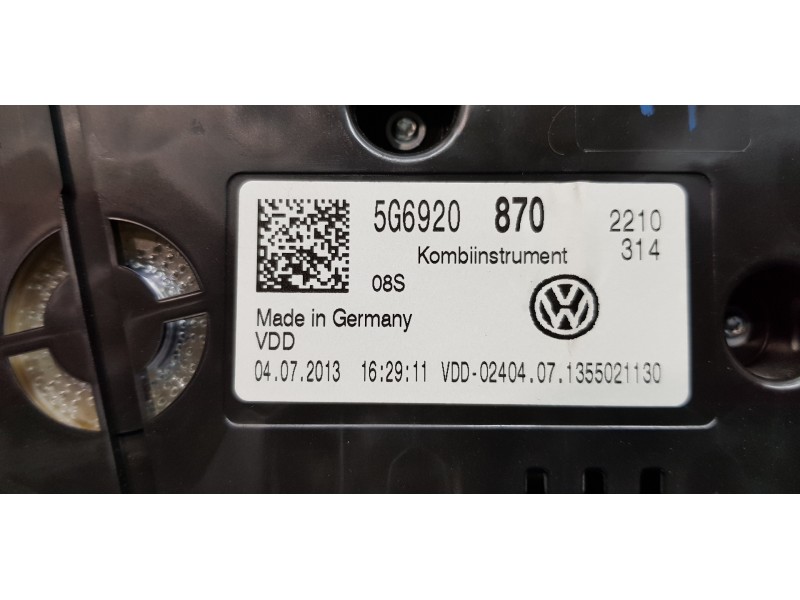 Recambio de cuadro instrumentos para volkswagen golf vii lim. (bq1) gti referencia OEM IAM 5G6920870   Recambio de cuadro instrumentos para volkswagen golf vii lim. (bq1) gti referencia OEM IAM 5G6920870