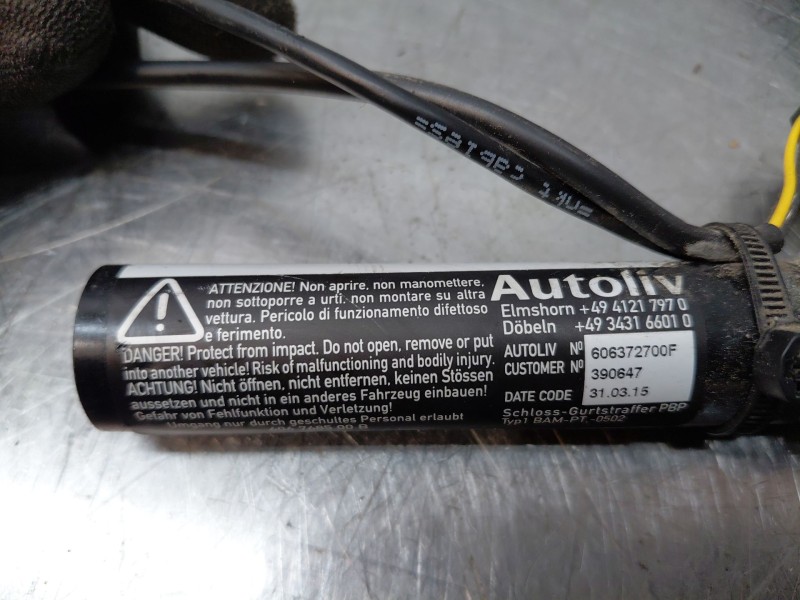 Recambio de pretensor airbag izquierdo para fiat ducato 250 furgón multijet referencia OEM IAM 60911721  