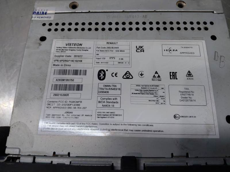 Recambio de sistema audio / radio cd para renault master iii furgón referencia OEM IAM   