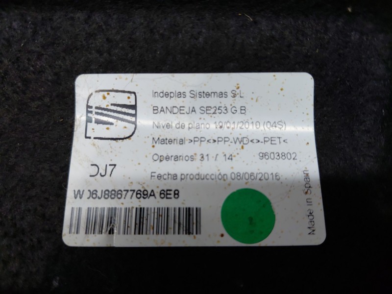 Recambio de bandeja trasera para seat ibiza st (6p8) style referencia OEM IAM 6J8867769A6E8 6J8867769A 