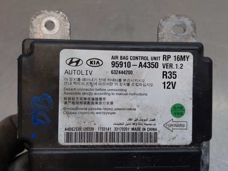 Recambio de centralita airbag para kia carens iv 1.7 crdi referencia OEM IAM 95910A4350  