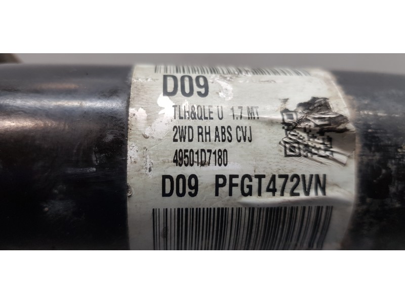 Recambio de transmision delantera derecha para hyundai tucson ix35 referencia OEM IAM 49501D7180  