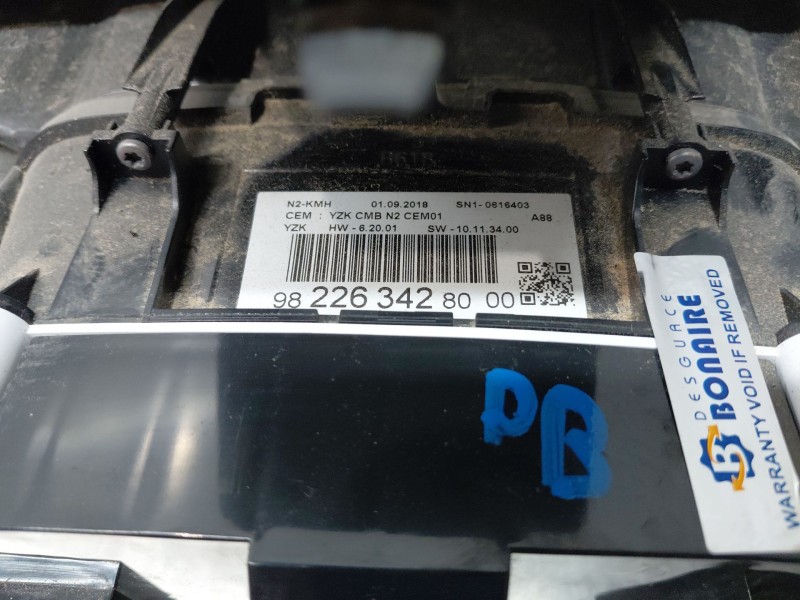 Recambio de cuadro instrumentos para citroën c3 aircross puretech referencia OEM IAM 9822634280  