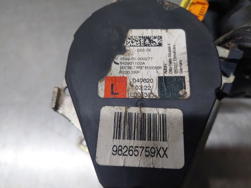 Recambio de cinturon seguridad trasero izquierdo para citroën c3 puretech referencia OEM IAM   