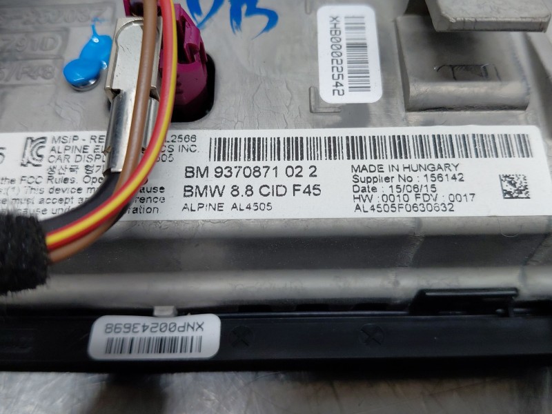 Recambio de pantalla multifuncion para bmw 2 gran tourer (f46) 218 d referencia OEM IAM   