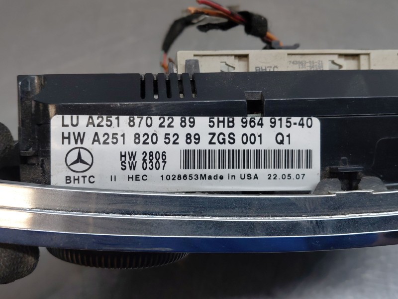Recambio de mando climatizador para mercedes-benz clase gl (x164) 4-matic referencia OEM IAM A2518702289  