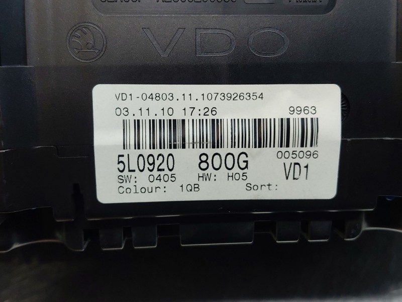 Recambio de cuadro instrumentos para skoda yeti (5l) 1.2 tsi referencia OEM IAM   