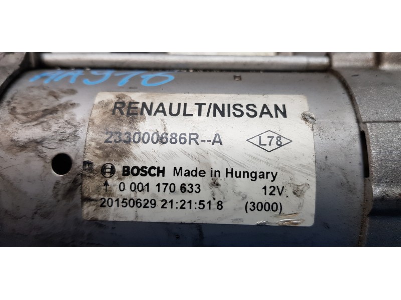 Recambio de motor arranque para renault kadjar zen referencia OEM IAM 233000686R   Recambio de motor arranque para renault kadjar zen referencia OEM IAM 233000686R