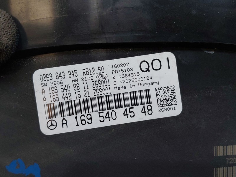 Recambio de cuadro instrumentos para mercedes-benz clase b (w245) standard referencia OEM IAM A1695404548  
