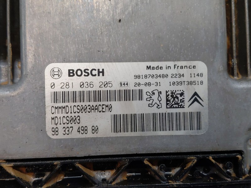 Recambio de centralita motor uce para peugeot 2008 (p2) bluehdi referencia OEM IAM 9833749880  