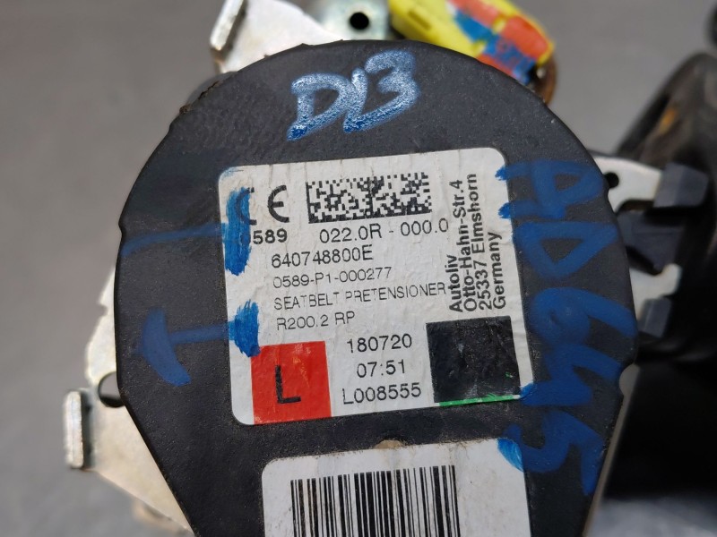 Recambio de cinturon seguridad trasero izquierdo para peugeot 2008 (p2) bluehdi referencia OEM IAM 98412248XX  