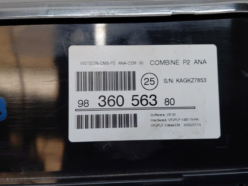Recambio de cuadro instrumentos para peugeot 208 (p2) active pack referencia OEM IAM 9836056380  