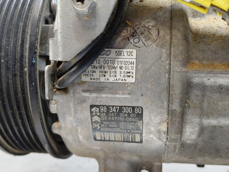 Recambio de compresor aire acondicionado para peugeot 208 (p2) active pack referencia OEM IAM 9834730080  