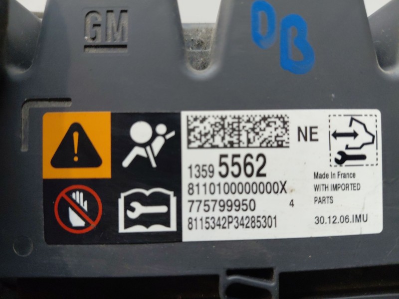 Recambio de centralita airbag para opel zafira tourer selective referencia OEM IAM 13595562  