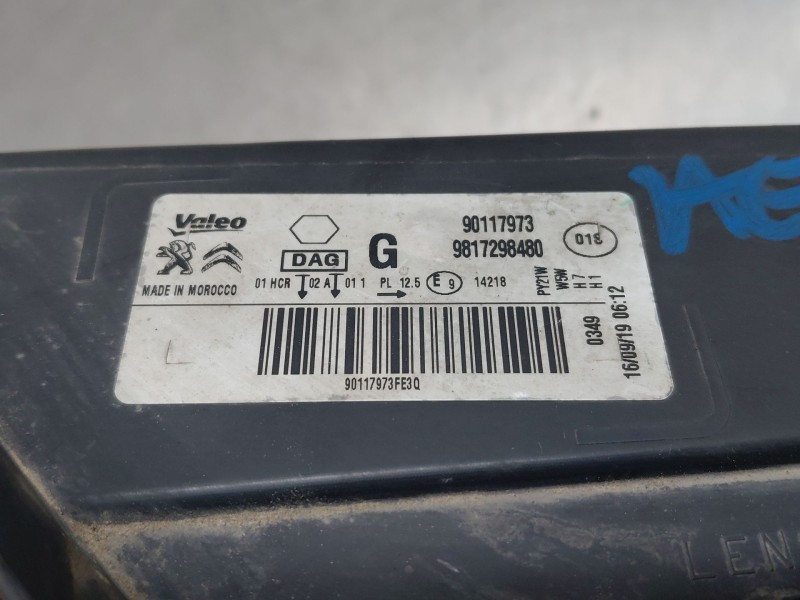 Recambio de faro izquierdo para citroën c-elysée shine referencia OEM IAM 9817298480  