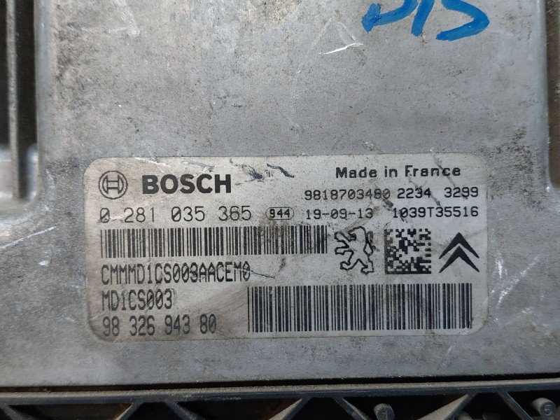 Recambio de centralita motor uce para citroën c-elysée shine referencia OEM IAM 9832694380  