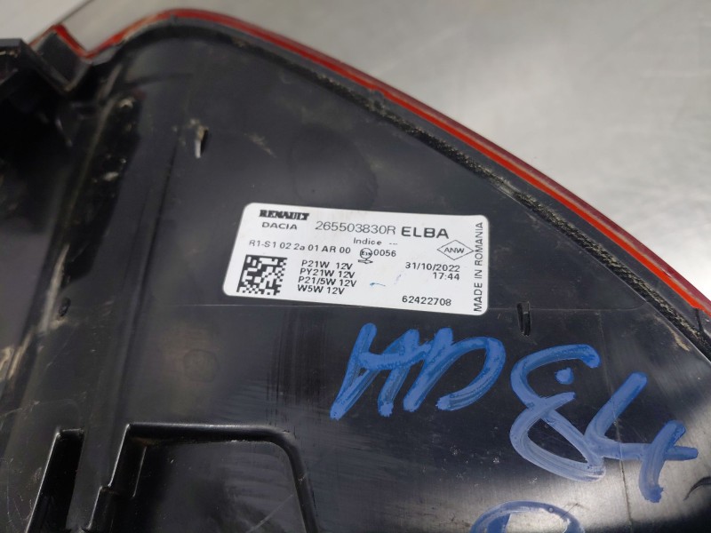 Recambio de piloto trasero derecho para dacia sandero iii driving referencia OEM IAM 265503830R  
