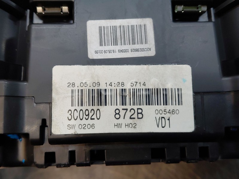 Recambio de cuadro instrumentos para volkswagen passat b6 (3c2) 2.0 tdi 16v referencia OEM IAM 3C0920872B  