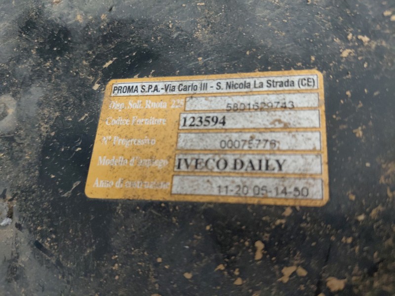 Recambio de soporte rueda repuesto para iveco daily 35s16 35-160 referencia OEM IAM   
