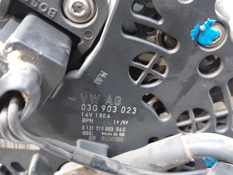 Recambio de alternador para volkswagen passat b6 (3c2) 2.0 tdi 16v referencia OEM IAM 03G903023  