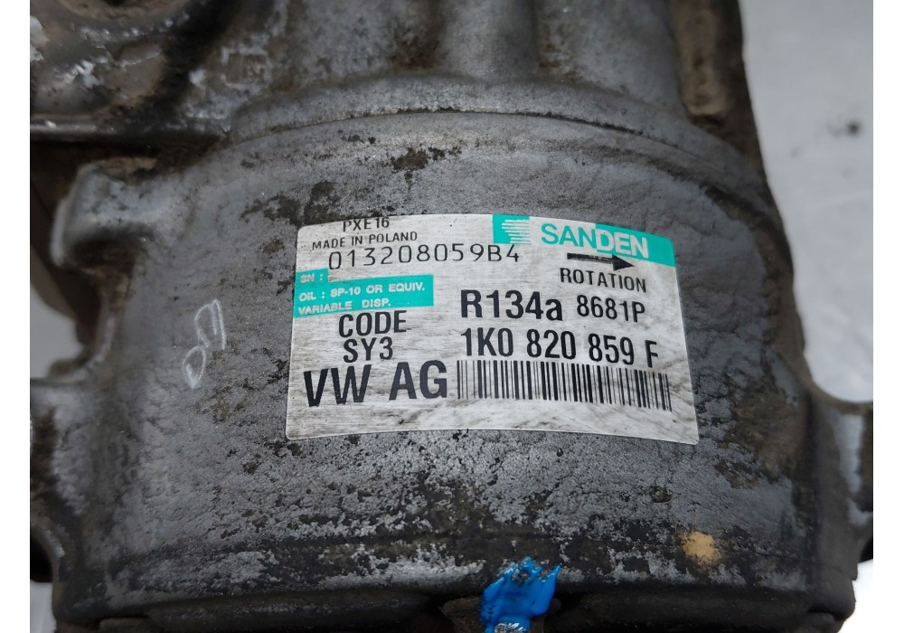 Recambio de compresor aire acondicionado para volkswagen passat b6 (3c2) 2.0 tdi 16v referencia OEM IAM 1K0820859F  