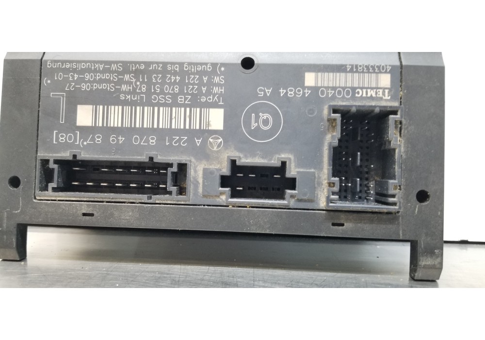 Recambio de centralita asientos para mercedes clase s (w221) berlina 420 / 450 cdi (221.028) referencia OEM IAM A2218704987  