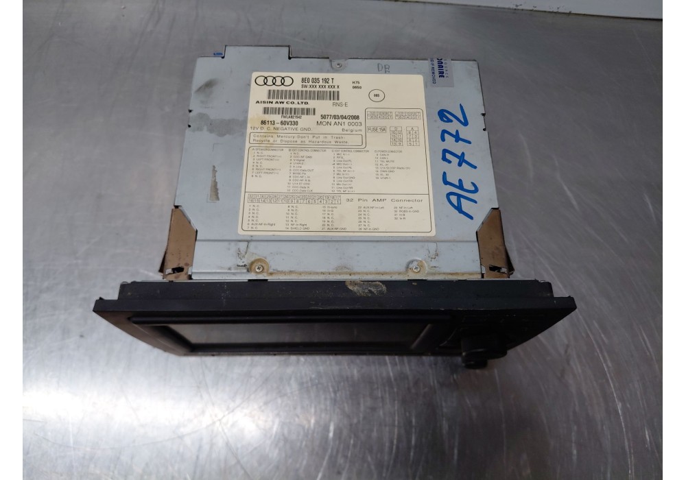 Recambio de sistema audio / radio cd para audi a4 b7 (8ec) 2.0 tfsi quattro referencia OEM IAM 8E0035192T  