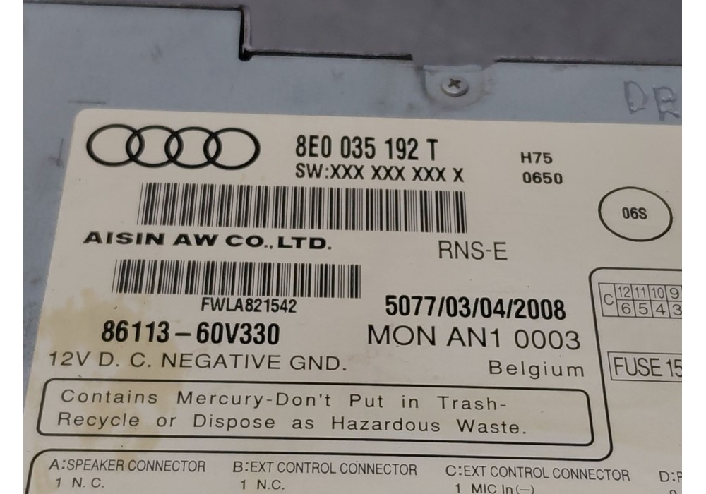Recambio de sistema audio / radio cd para audi a4 b7 (8ec) 2.0 tfsi quattro referencia OEM IAM 8E0035192T  