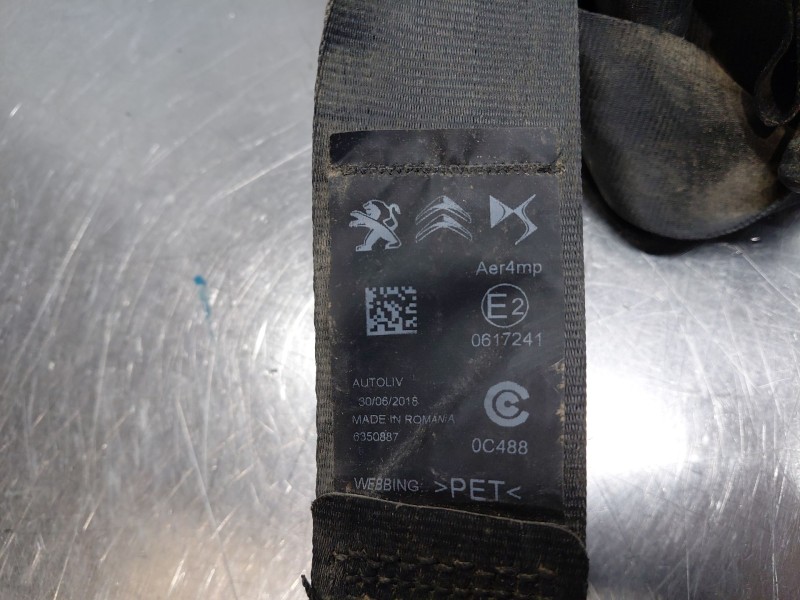 Recambio de cinturon seguridad trasero izquierdo para peugeot 508 active referencia OEM IAM 98135302XX  