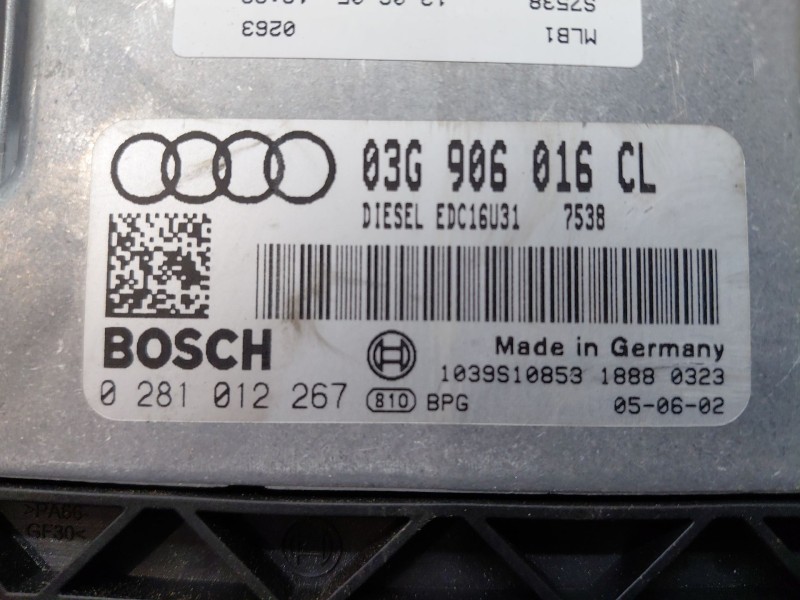 Recambio de centralita motor uce para audi a4 b7 (8ec) 2.0 tfsi quattro referencia OEM IAM 03G906016CL  