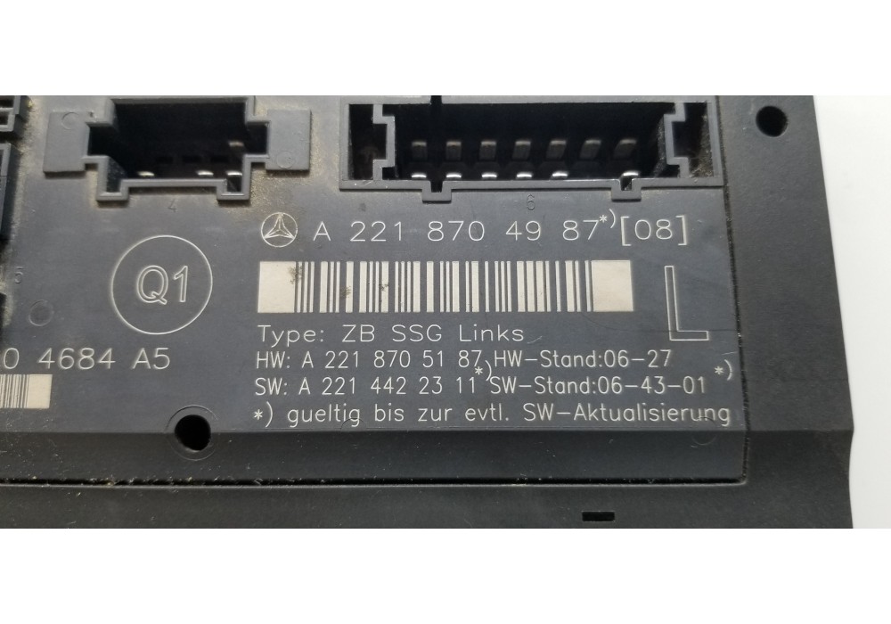 Recambio de centralita asientos para mercedes clase s (w221) berlina 420 / 450 cdi (221.028) referencia OEM IAM A2218704987  