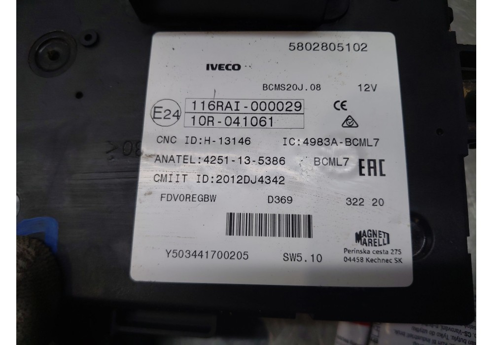 Recambio de modulo confort para iveco daily 35s16 35-160 referencia OEM IAM   