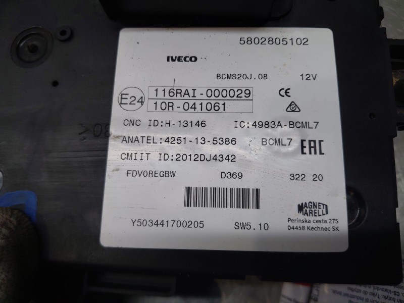 Recambio de modulo confort para iveco daily 35s16 35-160 referencia OEM IAM   