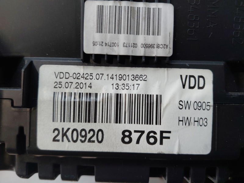 Recambio de cuadro instrumentos para volkswagen caddy ka/kb (2c) monospace referencia OEM IAM 2K0920876F  