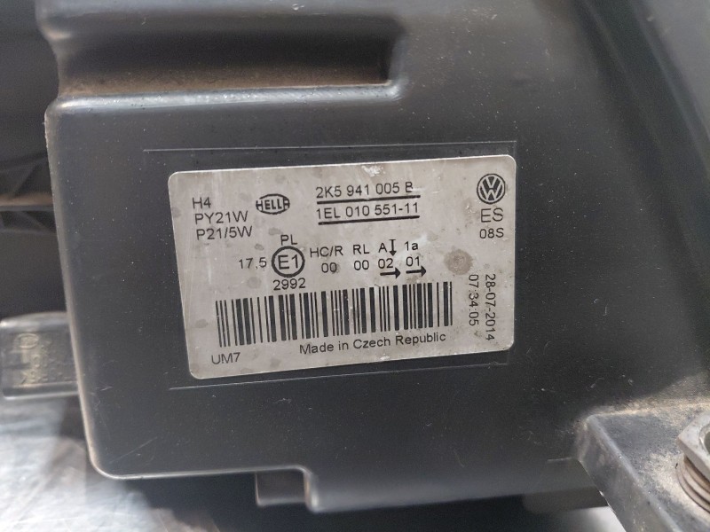 Recambio de faro izquierdo para volkswagen caddy ka/kb (2c) monospace referencia OEM IAM 2K5941005B  