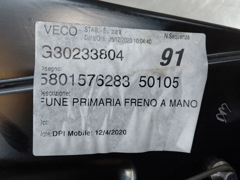 Recambio de palanca freno de mano para iveco daily 35s16 35-160 referencia OEM IAM 5801576283  