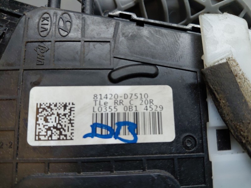 Recambio de cerradura puerta trasera derecha para hyundai tucson (tl, tle) 1.7 crdi referencia OEM IAM 81420D7510  