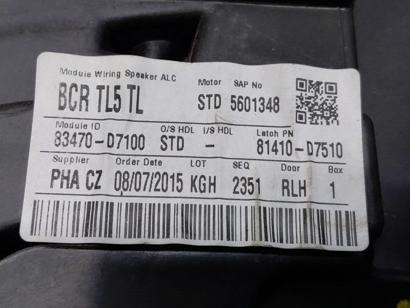 Recambio de elevalunas trasero izquierdo para hyundai tucson (tl, tle) 1.7 crdi referencia OEM IAM 82450D7010 83470D7100 