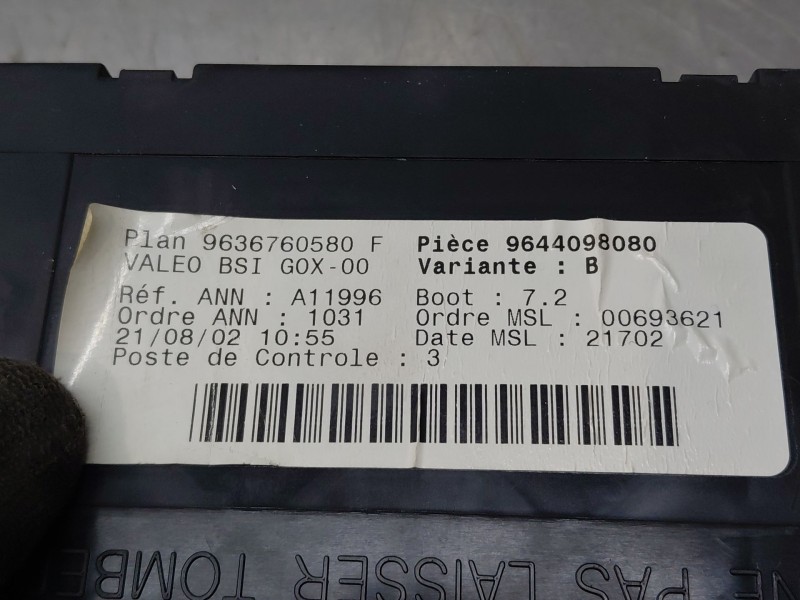 Recambio de caja reles / fusibles para peugeot 307 (3a/c) 1.6 16v referencia OEM IAM 9636760580  
