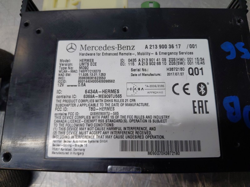 Recambio de modulo electronico para mercedes-benz clase a (w176) design referencia OEM IAM A2139003617  