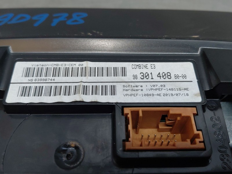 Recambio de cuadro instrumentos para citroën c4 cactus shine referencia OEM IAM 9830087680 9830140880 